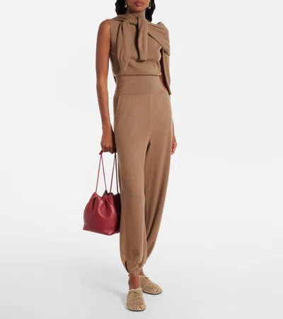 Loro Piana Cashmere-blend Sweatpants In Brown