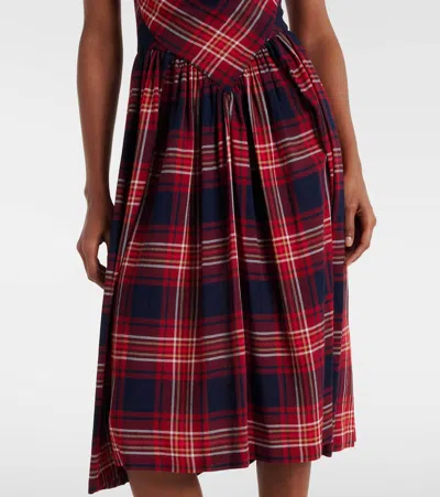 Vivienne Westwood Sunday Tartan Draped Bustier Dress In Red