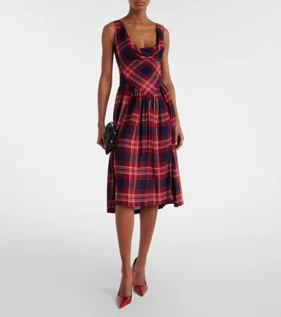 Vivienne Westwood Sunday Tartan Draped Bustier Dress In Red