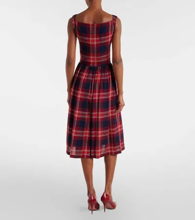 Vivienne Westwood Sunday Tartan Draped Bustier Dress In Red