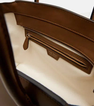 The Row Marlo 12 Leather Tote Bag In Brown