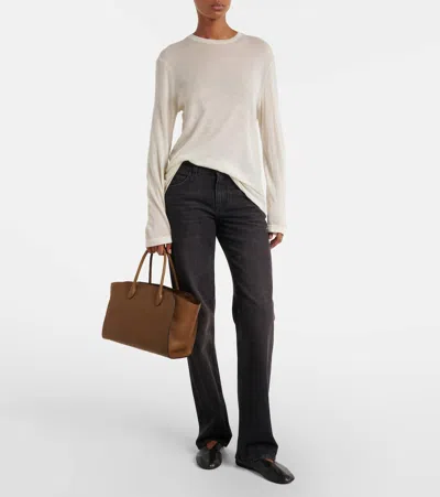 The Row Marlo 12 Leather Tote Bag In Brown