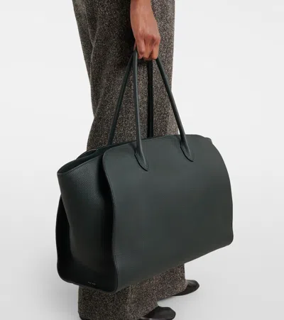 The Row Marlo Large Leather Tote Bag In Green