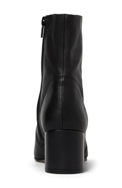 Bruno Magli June Leather Block Heel Boot In Black