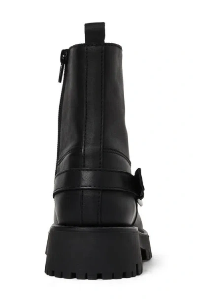 Bruno Magli Lensa Lug Sole Leather Moto Boot In Black