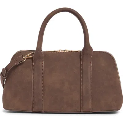 Urban Expressions Handbags Barrel Faux Suede Shoulder Bag In Brown