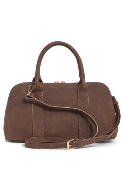 Urban Expressions Handbags Barrel Faux Suede Shoulder Bag In Brown