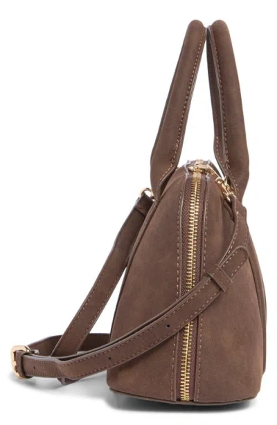 Urban Expressions Handbags Barrel Faux Suede Shoulder Bag In Brown