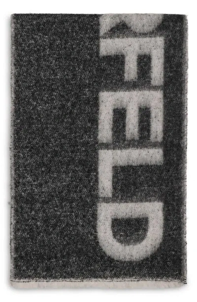 Karl Lagerfeld Paris Logo Fluffy Blanket Scarf In Brown