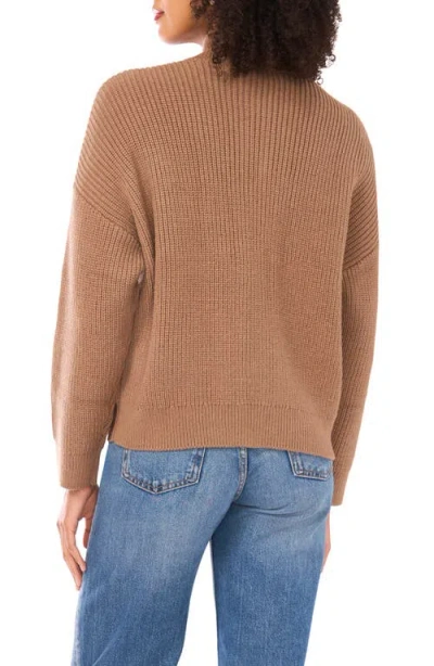 Parker Ribbed Zip Cardigan In Brown