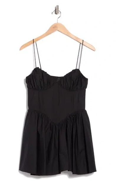 Good American Corset Poplin Minidress In Black
