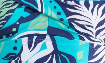 Jantzen Flora Bandeau One-piece Swimsuit In Blue