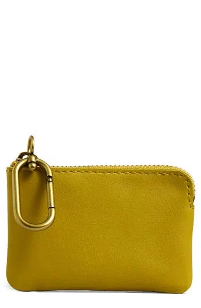 Madewell Mini The Leather Carabiner Pouch In Yellow