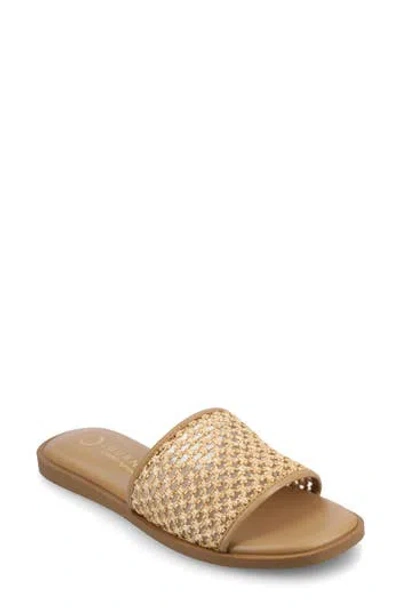 Journee Collection Womens Flat Sandals In Brown