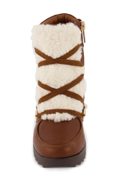 Kenneth Cole Kids' Terri Faux Shearling Hiker Boot In Brown