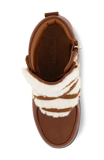 Kenneth Cole Kids' Terri Faux Shearling Hiker Boot In Brown