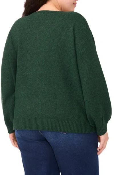 Cece Velvet Bow Closure Cardigan In Green