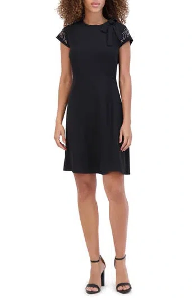 Kensie Embellished A-line Minidress In Black