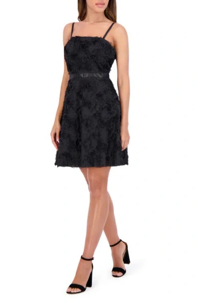 Kensie Rosette Minidress In Black