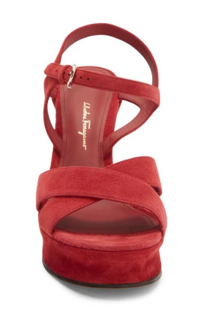 Ferragamo Sonya Platform Sandal With Block Heel In Multi