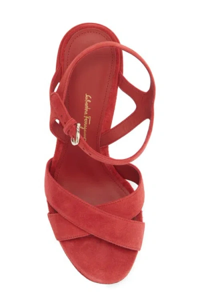 Ferragamo Sonya Platform Sandal With Block Heel In Multi