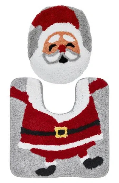 Vcny Home Santa Holiday 2-piece Set Bath Mat In Transparent