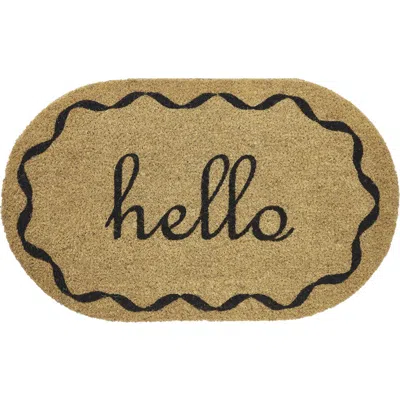 Vcny Home Hello Oval Coir Doormat In Transparent