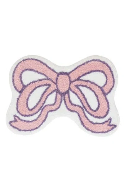 Vcny Home Pink Bow Bath Mat In Transparent