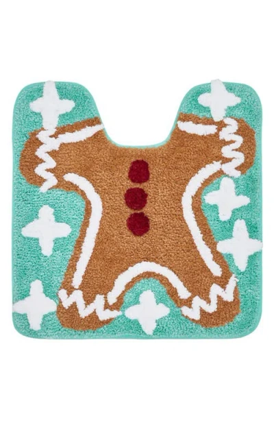 Vcny Home Gingerbread Man Holiday 2-piece Set Bath Mat In Transparent