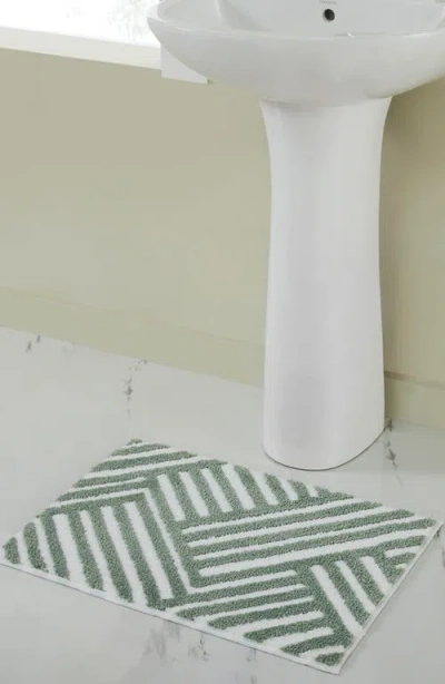 Vcny Home Geometric Line Tufted Bath Mat In Transparent