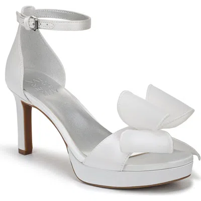 Naturalizer Always Bow Ankle Strap Platform Sandal In White
