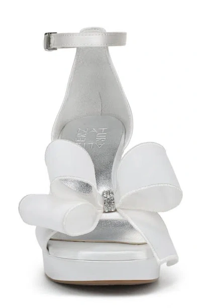 Naturalizer Always Bow Ankle Strap Platform Sandal In White