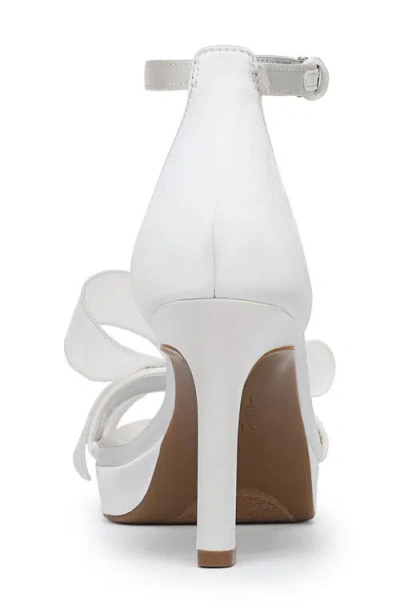 Naturalizer Always Bow Ankle Strap Platform Sandal In White