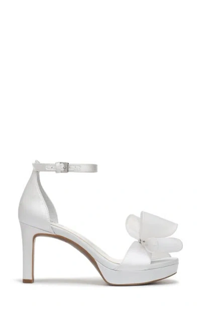 Naturalizer Always Bow Ankle Strap Platform Sandal In White
