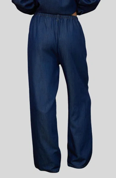 Blu Pepper Exposed Seam Denim Pants In Blue