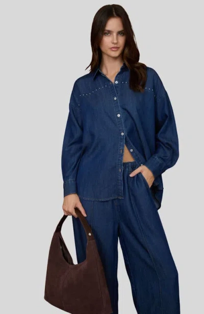 Blu Pepper Exposed Seam Denim Pants In Blue