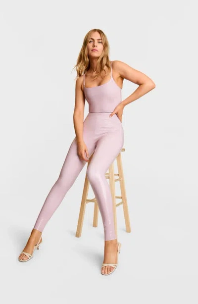 Commando Control Top Faux Patent Leather Leggings In Pink