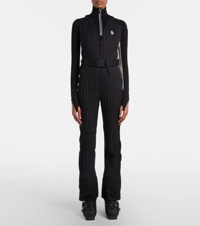 Moncler Belted Ski Suit In Black