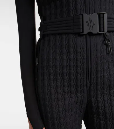 Moncler Belted Ski Suit In Black