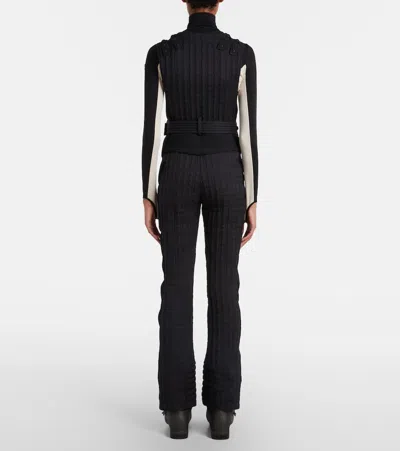 Moncler Belted Ski Suit In Black