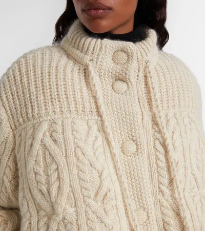 Moncler Melgven Wool And Mohair-blend Down Cardigan In White