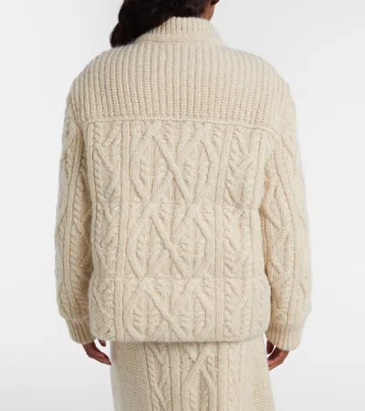 Moncler Melgven Wool And Mohair-blend Down Cardigan In White
