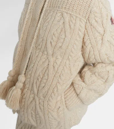 Moncler Melgven Wool And Mohair-blend Down Cardigan In White
