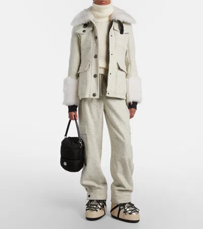 Moncler Ribbed-knit Wool And Mohair-blend Turtleneck Sweater In White