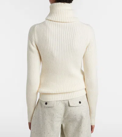 Moncler Ribbed-knit Wool And Mohair-blend Turtleneck Sweater In White