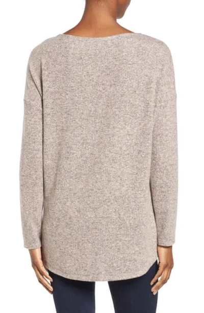 Gibsonlook Gibson Cozy Ballet Neck High/low Pullover In Gray