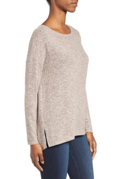 Gibsonlook Gibson Cozy Ballet Neck High/low Pullover In Gray