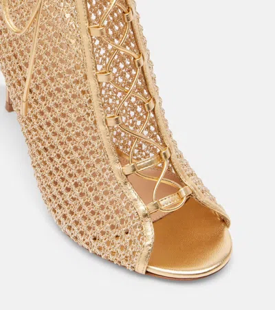 Gianvito Rossi 105 Metallic Leather-trimmed Sandals In Gold