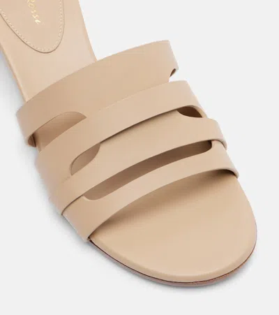 Gianvito Rossi 35 Leather Sandals In Neutral