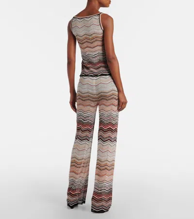 Missoni Sequin-embellished Striped Metallic Crochet-knit Wide-leg Pants In Multi